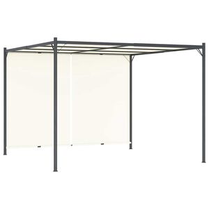 vidaXL pergola med just&eacute;rbart tag 3x3 m st&aring;l cremefarvet