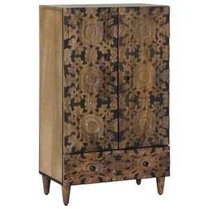 vidaXL H&oslash;j Bord med skuffe Brun 60 x 33,5 x 100 cm Massivt mangotr&aelig;