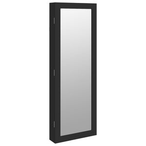 vidaXL v&aelig;gh&aelig;ngt smykkeskab med spejl 37,5x10x106 cm sort