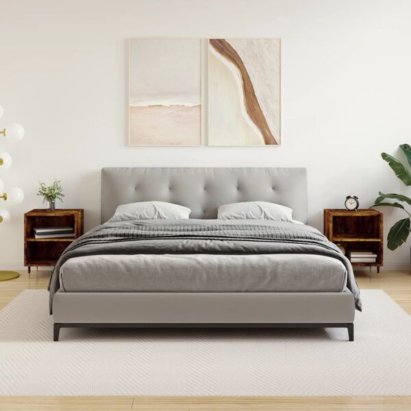 vidaXL sengeborde 2 stk. 40x30x50 cm konstrueret tr&aelig; r&oslash;get egetr&aelig;