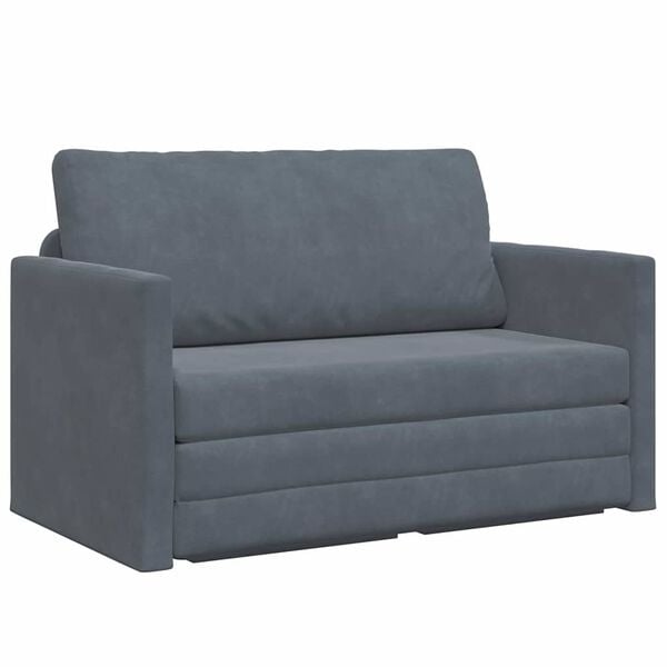 vidaXL Sovesofa Mørkegrå 124 x 204 x 61 cm Fløjl