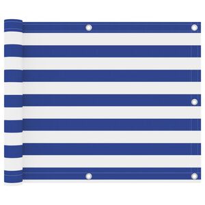 vidaXL altanafsk&aelig;rmning 75x600 cm oxfordstof hvid og bl&aring;