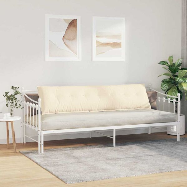vidaXL Rygpude Creme 200 x 50 cm Velourstof