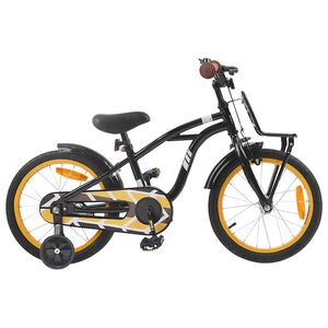 vidaXL B&oslash;rnecykel 16 tommer til 4-6 &aring;r gamle Sort