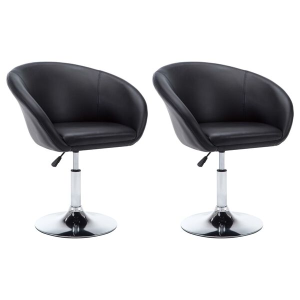 vidaXL drejelige spisebordsstole 2 stk. kunstlæder sort