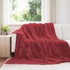 vidaXL Kastet&aelig;pper 6 pcs Bordeaux R&oslash;d 240 x 220 cm Fleece