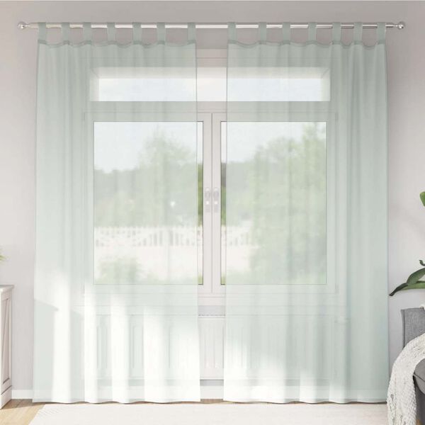 vidaXL voile-gardiner med l&oslash;kker 2 stk. 140x225 cm lysegr&aring;