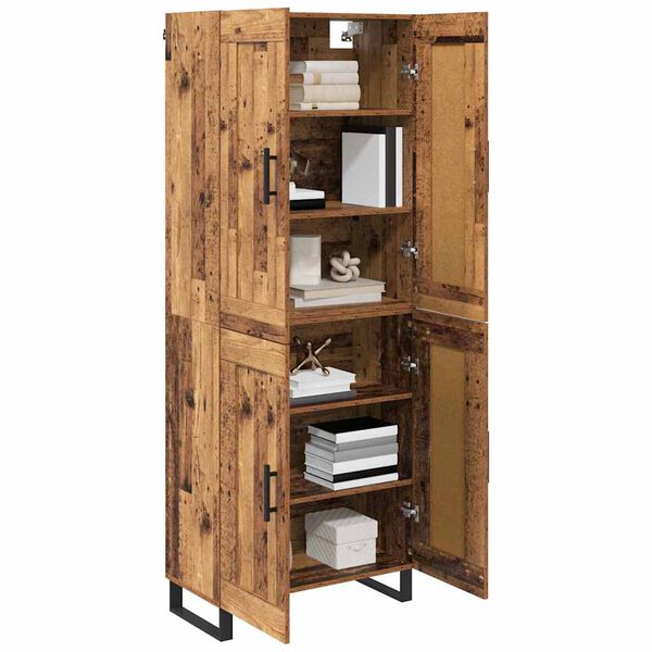 vidaXL Highboard Gammelt tr&aelig; 69,5 x 34 x 180 cm Konstrueret tr&aelig;