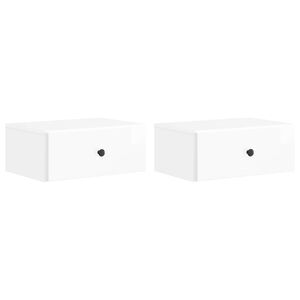 vidaXL V&aelig;gh&aelig;ngt Natbord 2 pcs Hvid h&oslash;jglans 49 x 34,5 x 20 cm