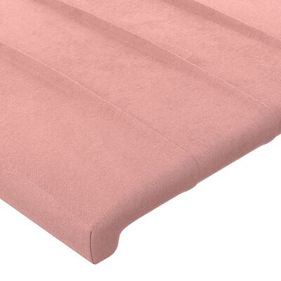 vidaXL sengegavl med kanter 83x23x118/128 cm fløjl pink