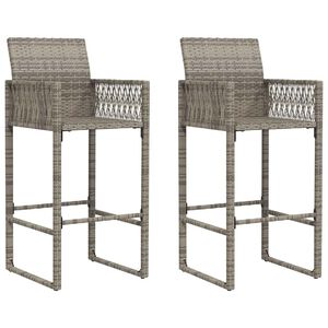 vidaXL udend&oslash;rs barstole 2 stk. polyrattan gr&aring;