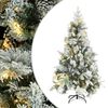 vidaXL juletr&aelig; med sne + lys og grankogler 195 cm PVC og PE