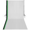 vidaXL studieudstyr 3 fotobaggrunde i bomuld justerbart stel 3 x 6 m
