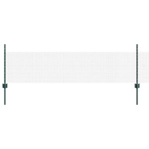 vidaXL Svejsede tr&aring;dhegn med stolper 50 x 0,5 m PVC-belagt st&aring;l Gr&oslash;n