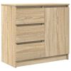 vidaXL sk&aelig;nk med skuffe 71x35x65 cm konstrueret tr&aelig; sonoma-eg