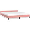 vidaXL Sengeramme med hovedg&aelig;rde uden madras Pink 180x200 cm Fl&oslash;jl