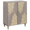 vidaXL Sideboard Gr&aring; og Guld 60 x 33 x 75 cm Massivt mangotr&aelig;