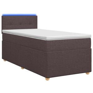 vidaXL Boxmadras med topmadras M&oslash;rk Brun 90 x 200 cm Stof