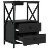 vidaXL Natskab med skuffe Sort eg 40 x 31 x 60 cm Konstrueret tr&aelig;