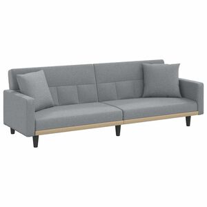 vidaXL sovesofa med hynder stof lysegr&aring;