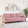 vidaXL 3-personers sofa med pyntepuder 210 cm fl&oslash;jl pink