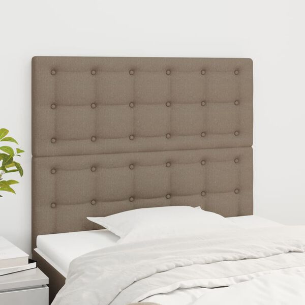 vidaXL sengegavl Taupe 90x5x118/128 cm Stof