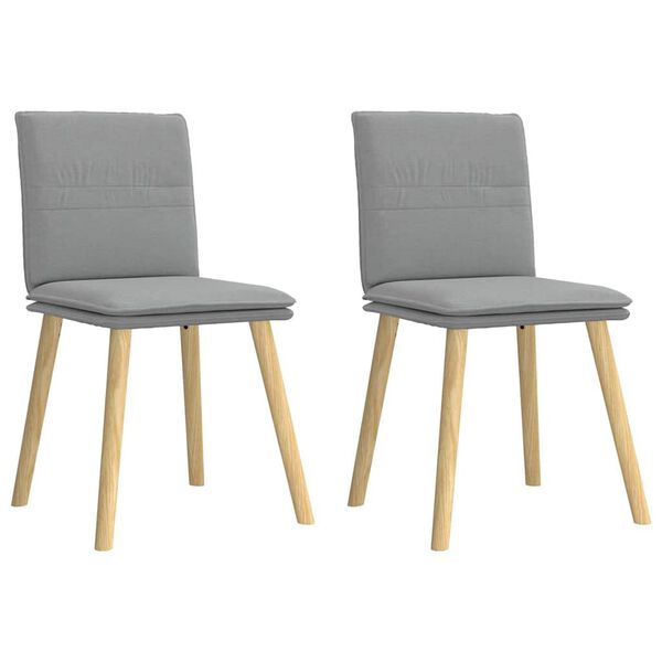 vidaXL spisebordsstole 2 stk. stof lysegr&aring;