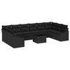 vidaXL Sofa S&aelig;t 11 stk. Sort polyrattan