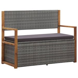 vidaXL haveb&aelig;nk 115 cm polyrattan og massivt akacietr&aelig; gr&aring;