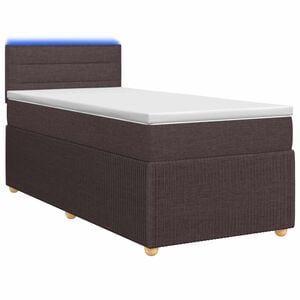 vidaXL Boxmadras med topmadras M&oslash;rk Brun 90 x 200 cm Stof