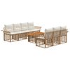vidaXL Havesofa S&aelig;t 8 stk. Naturlig og Creme Hvid polyrattan