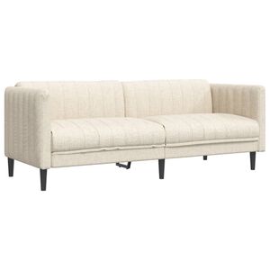 vidaXL 3-personers sofa stof cremefarvet