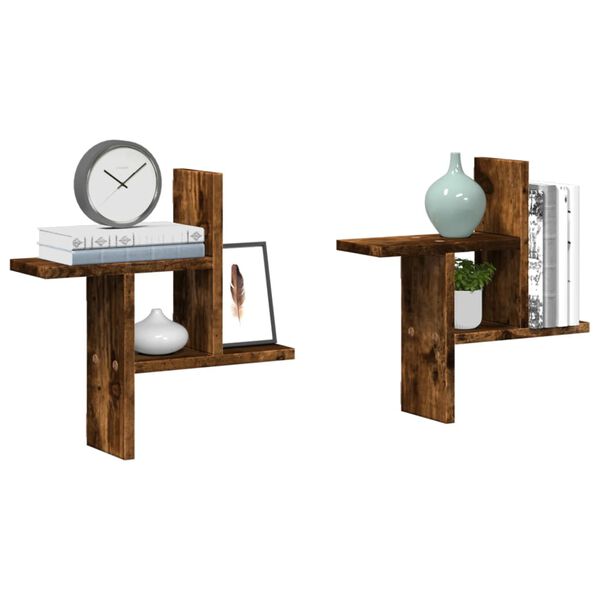 vidaXL v&aelig;ghylder 2 stk. 38x12x38 cm konstrueret tr&aelig; r&oslash;get egetr&aelig;