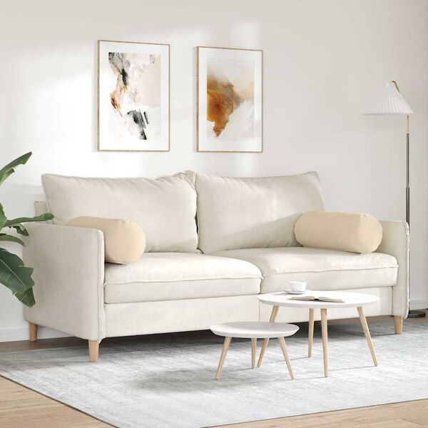 vidaXL Bolsterpuder 2 pcs Creme &Oslash; 25 x 70 cm Mikrofiberstof