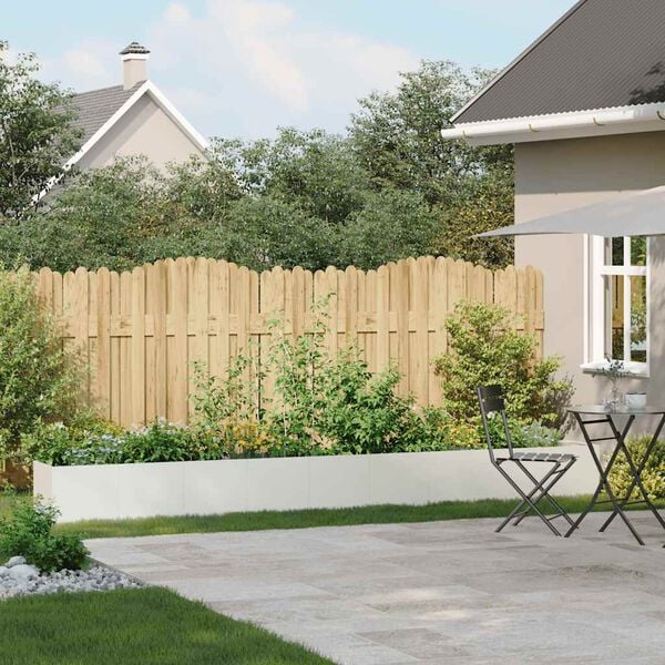 vidaXL plantekasse hvid 360x40x40 cm koldvalset st&aring;l