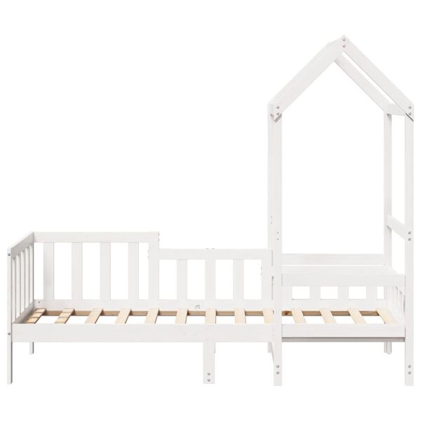 vidaXL daybed med tag 90x190 cm massivt fyrretr&aelig; hvid