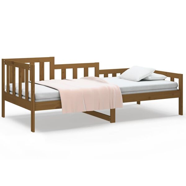 vidaXL daybed 90x190 cm massivt fyrretræ gyldenbrun