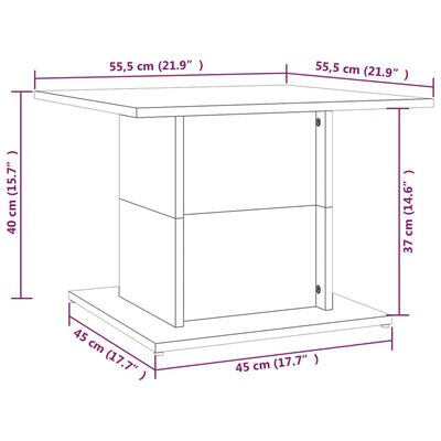 vidaXL sofabord 55,5x55,5x40 cm spånplade betongrå