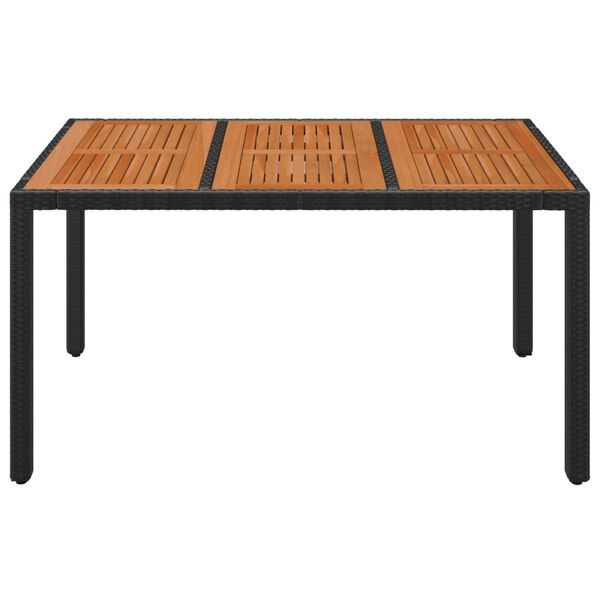 vidaXL havebord med træplade 150x90x75 cm polyrattan