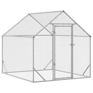 vidaXL H&oslash;nsebur S&oslash;lv 200 x 170 x 177 cm Galvaniseret st&aring;l