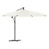 vidaXL haveparasol med st&aring;lstang 290x290x238 cm hvid
