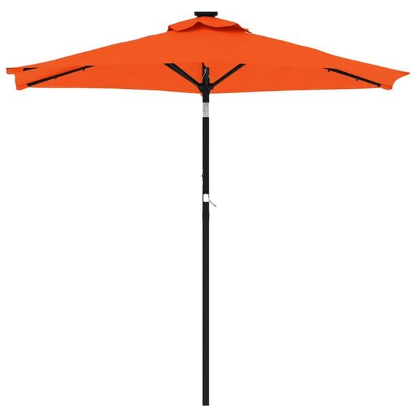 vidaXL parasol med LED-lys og st&aring;lstang 225x225x212cm terrakottafarvet