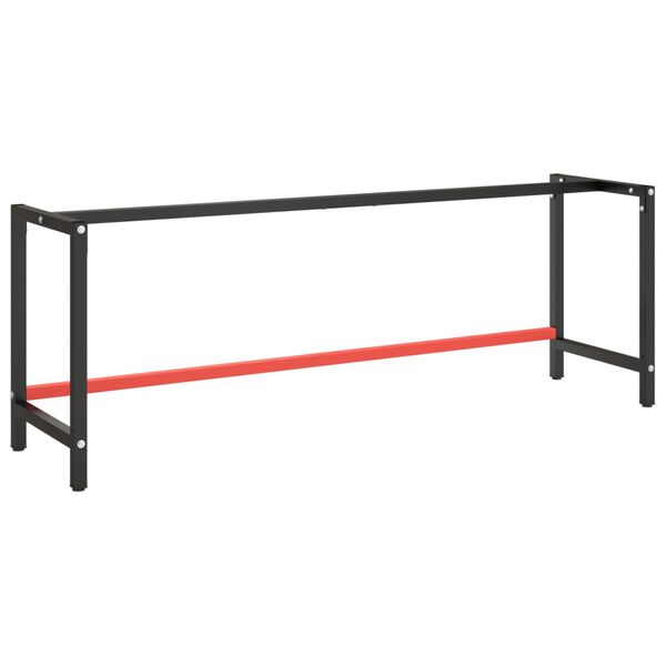 vidaXL stel til arbejdsb&aelig;nk 220x57x79 cm metal mat sort og mat r&oslash;d