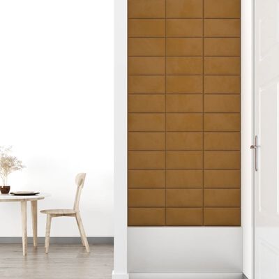 vidaXL vægpaneler 12 stk. 30x15 cm 0,54 m² fløjl brun