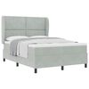 vidaXL Box spring seng med hovedg&aelig;rde Lysegr&aring; 190 x 140 cm Fl&oslash;jl