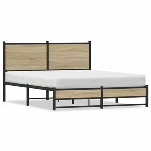 vidaXL sengeramme uden madras 140x200 cm metal sonoma-eg