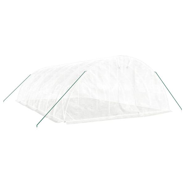 vidaXL drivhus med st&aring;lstel 40 m&sup2; 8x5x2,3 m hvid