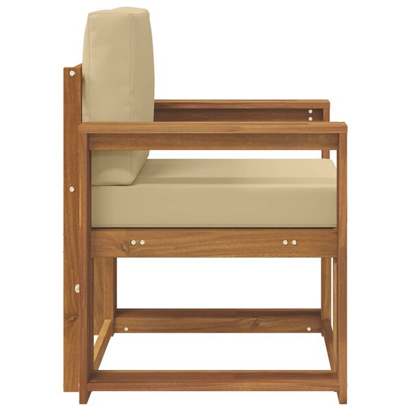 vidaXL Udend&oslash;rs sofa Soli Akacietr&aelig; og polyester Naturfarvet