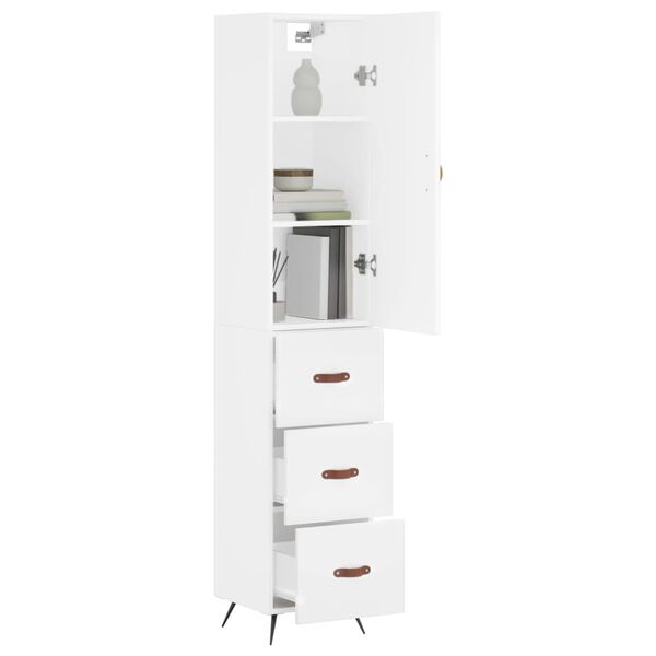 vidaXL skab 34,5x34x180 cm konstrueret træ hvid