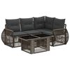 vidaXL Havesofa S&aelig;t 5 stk. Gr&aring; og M&oslash;rkegr&aring; polyrattan